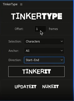 TinkerType(文字标题拆分动画制作AE脚本)